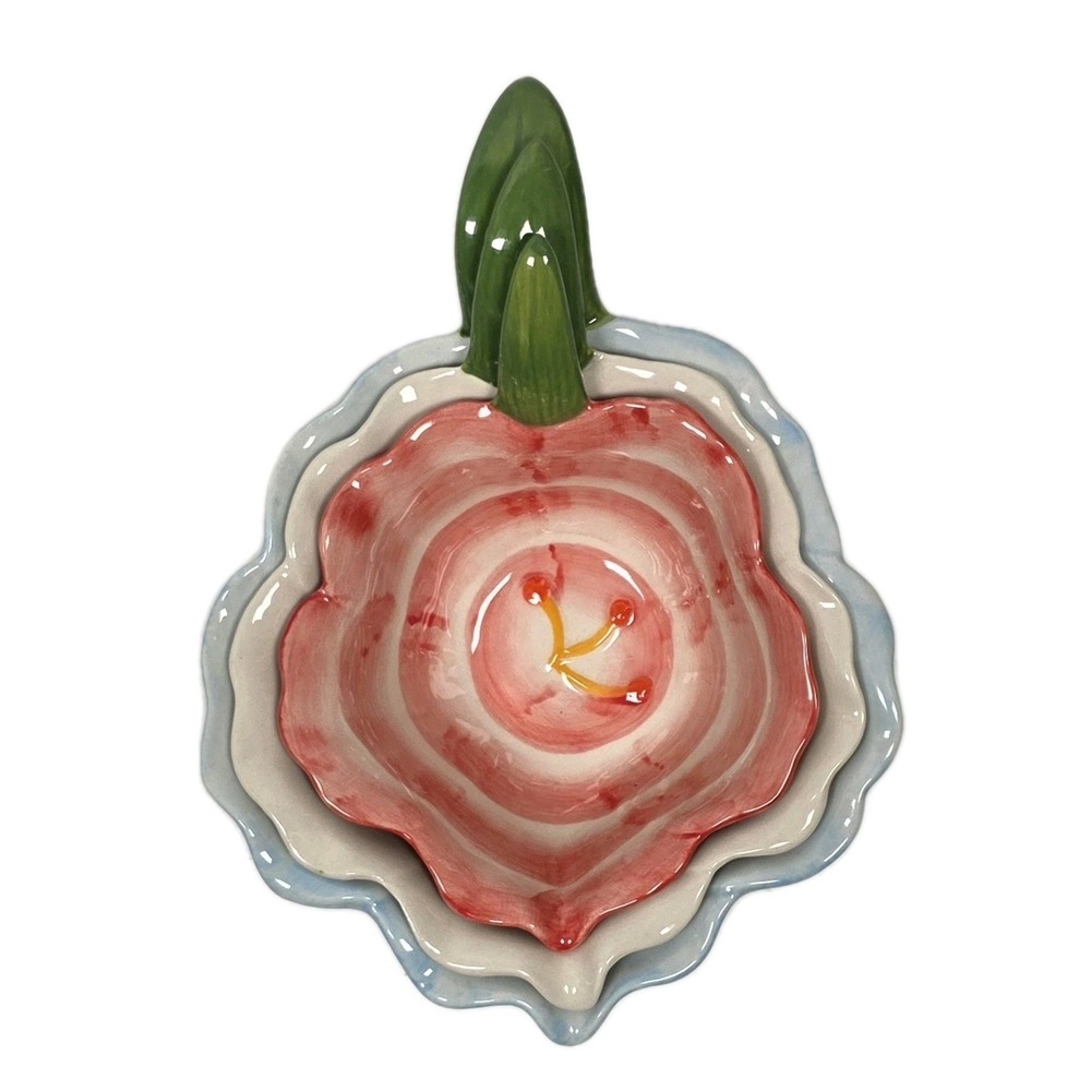 Prep Mixing Sorbet Ice Cream Dessert Bowls Creative Co-op Nesting Flowers